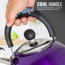 Stainless Steel Camping Kettle 2.5L Whistling Kettle for Gas Hob, Metallic Purple